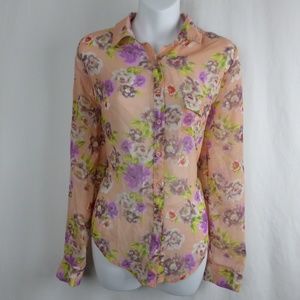 Xhilaration Tops - Pretty Pink Floral Button Down Blouse Xhilaration Tops - Pretty Pink Floral Button Down Blouse